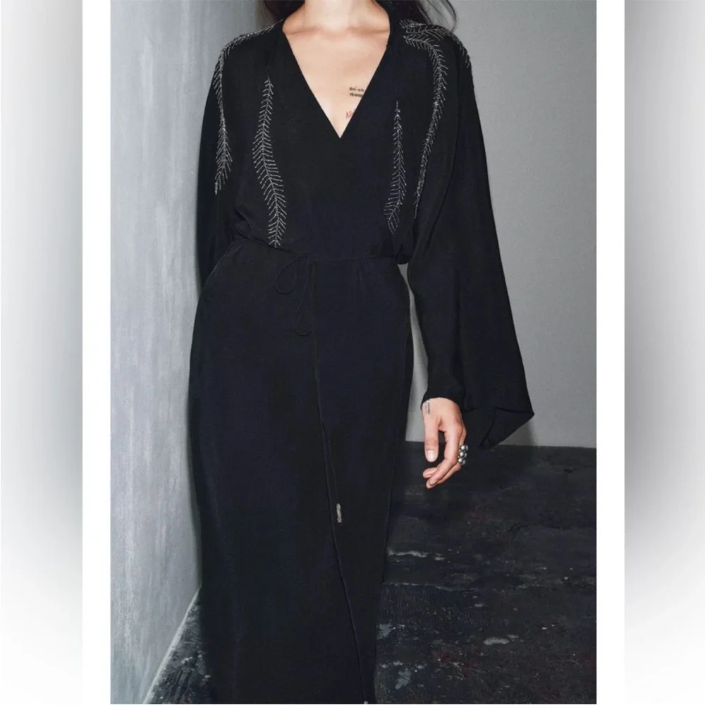 ZARA BEADED EMBROIDERY DRESS - Picture 3 of 8